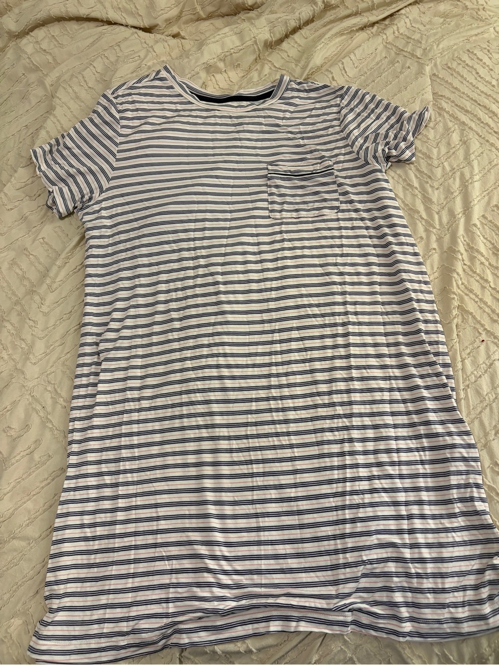 Draper James Blue and White Striped Pocket Tee dress